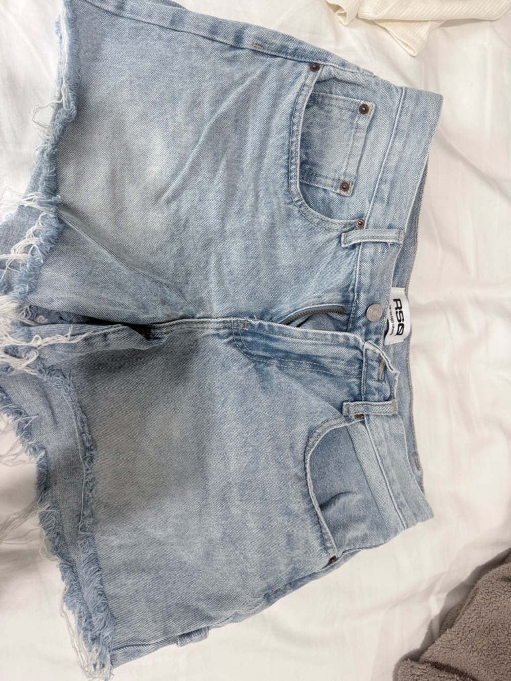 RSQ Light Blue Denim Frayed Hem Shorts